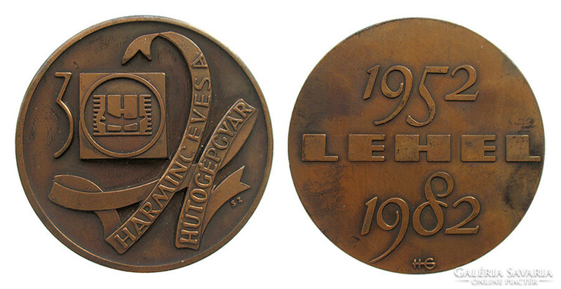 30 éves a Lehel Hűtőgépgyár Jászberény 1952-1982 emlékérem