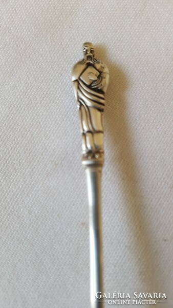 Small silver-plated, apostle sugar spoon