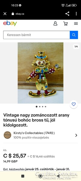 Marked gilt metal badge price below