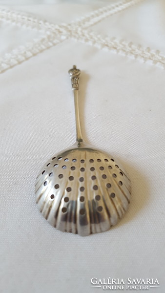 Small silver-plated, apostle sugar spoon