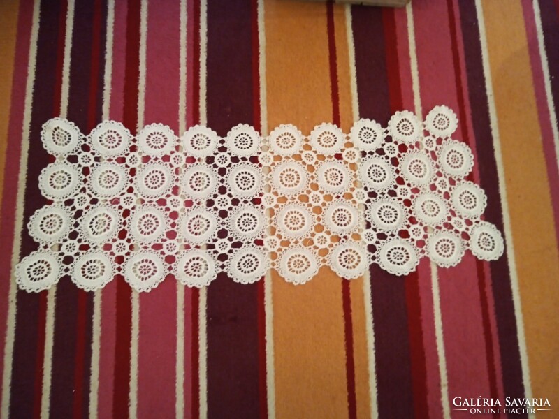 84 cm x 32 cm hand crocheted small tablecloth
