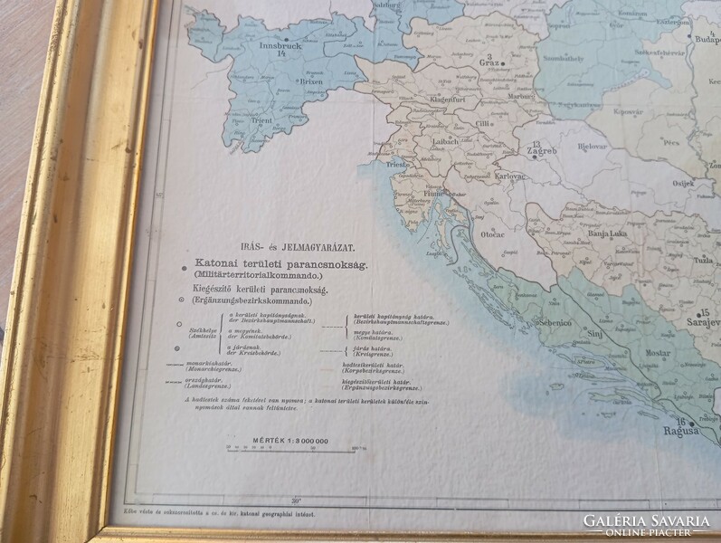 Antik magyar katonai térkép. Kép. 1914.