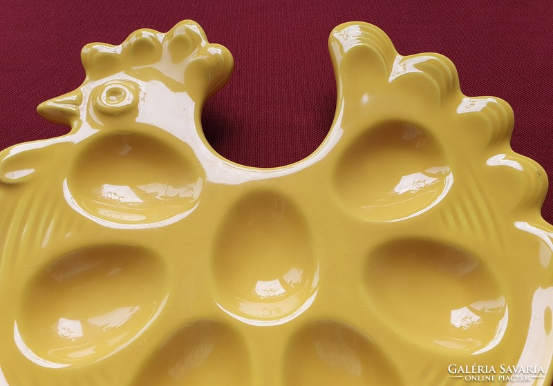 Wächtersbach német porcelán kerámia tojás tartó tálaló tál tojástál kakas alakú