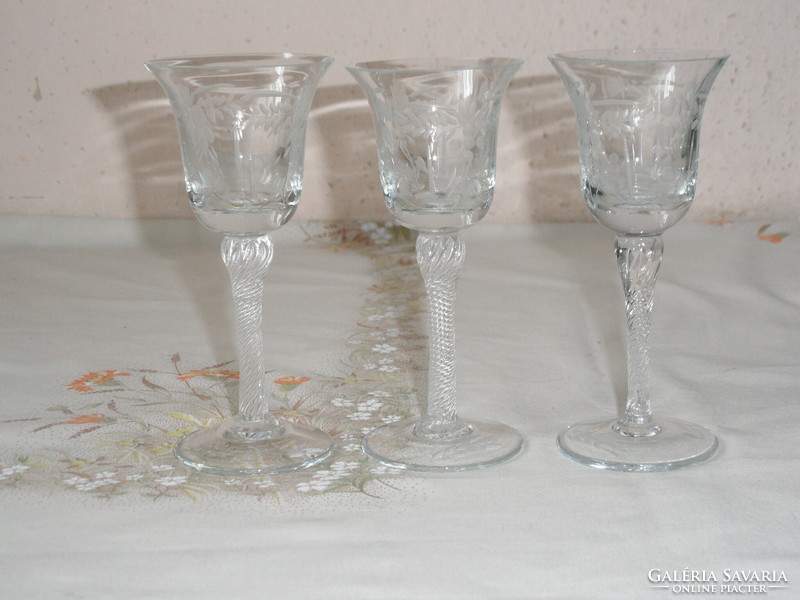 Older stemmed liquor and wine glasses (3 pcs.)