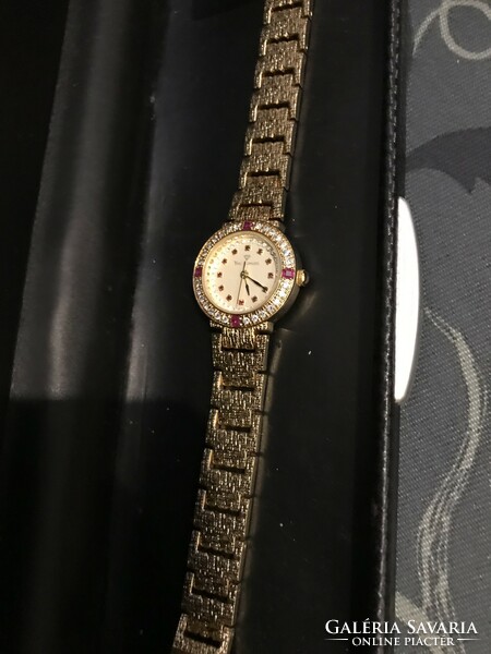 On sale!! For Valentine's Day!!! Yves camani: women's jewelry watch with gold-plated ruby and zirconia stones