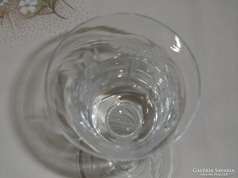 Régebbi talpas likőrös, boros üveg pohár ( 3 db. )
