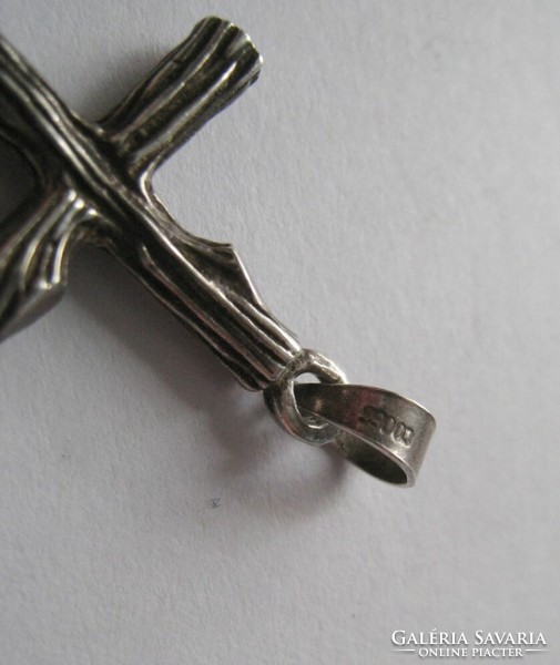 Special wooden cross, silver pendant