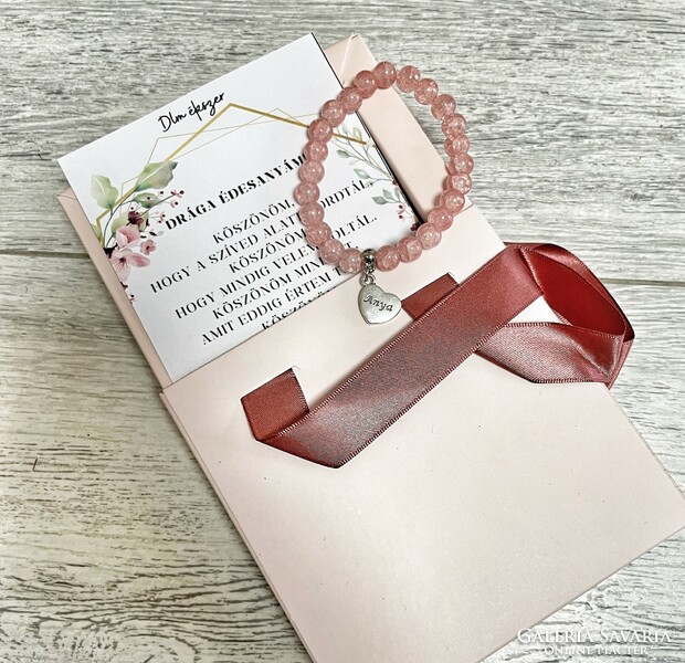 Gift package for your mother - with a pink bracelet