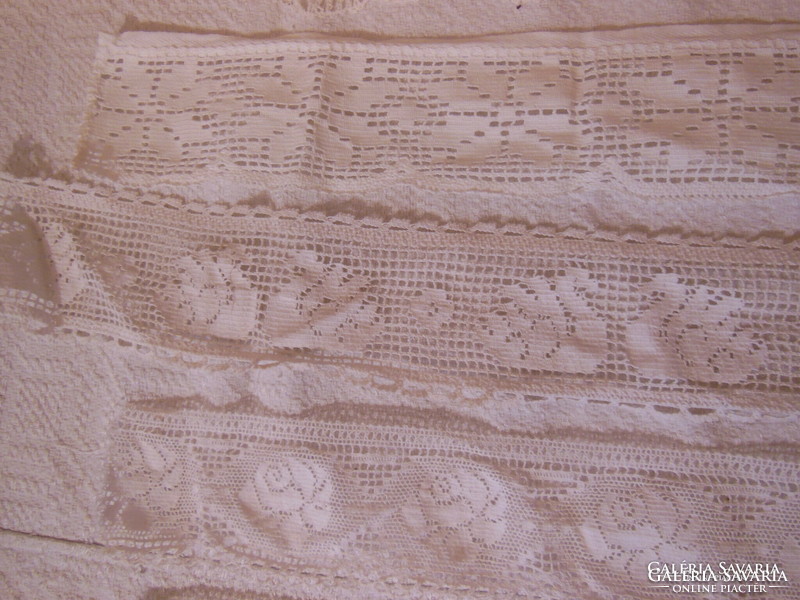 Handwork - lace - 9 pieces! - Shelf - 95 x 8 cm - 24 x 11 cm - Austrian - perfect