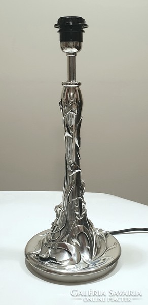 Art Nouveau style, silver-plated table lamp