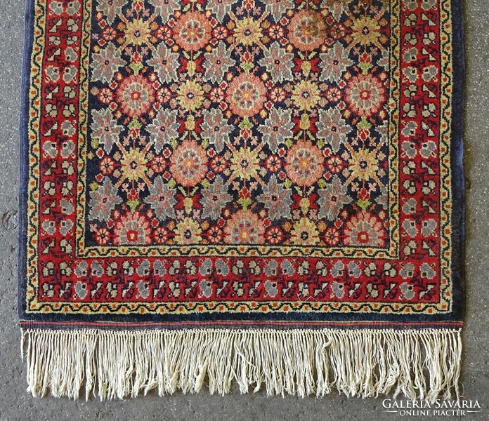 1L005 old floral hand-knotted oriental rug Persian rug with huge fringes 123 x 200