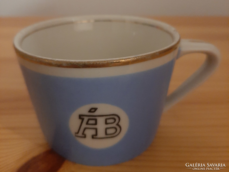 Hollóházi világoskék ÁB felirat logó kávés csésze