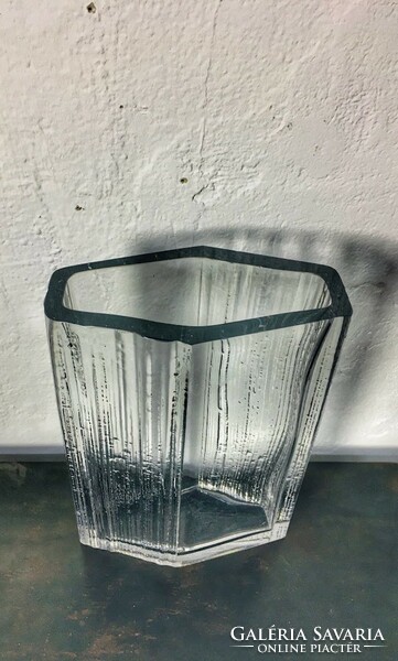 Mid century tapio wirkkala Finnish glass vase, 1960's - 50645