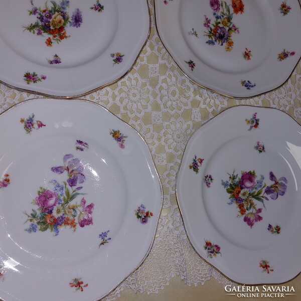 Pirken hammer beautiful flower patterned plates with gold edges