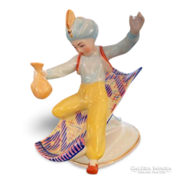 Aladdin and the flying carpet porcelain figure
