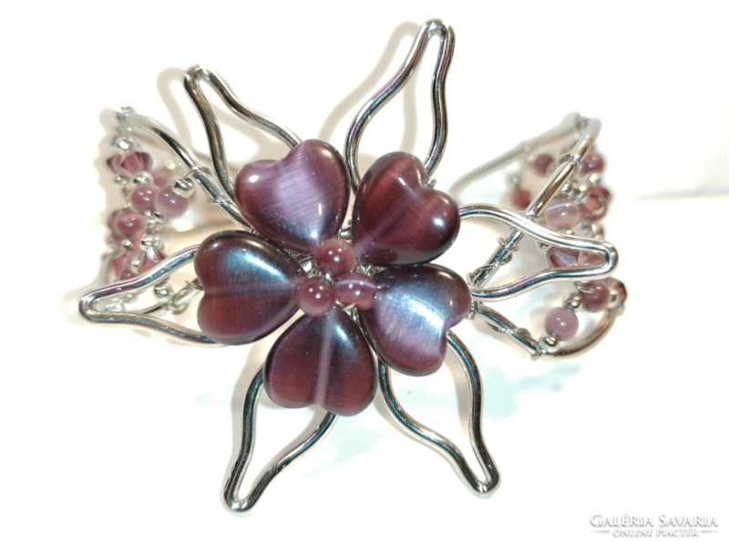 Purple flower bracelet (1117)