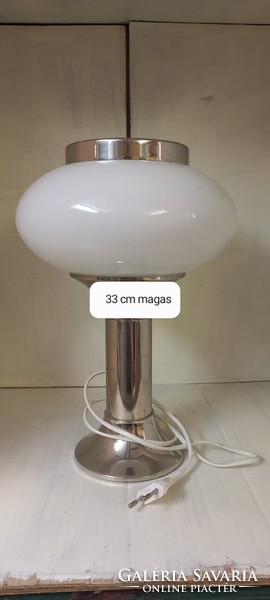 2 bedside/table lamps retro chrome and opal glass veb narva