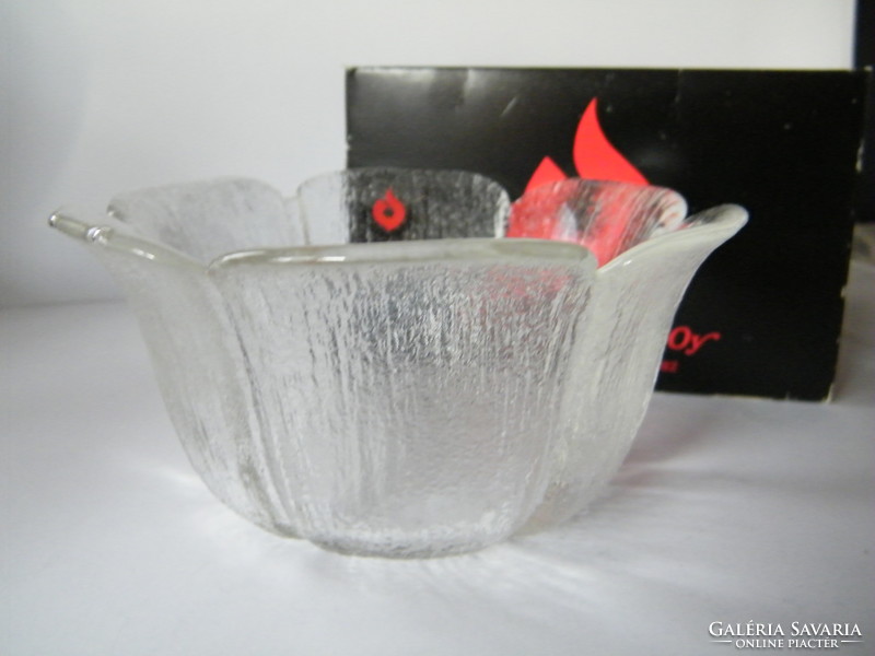 Vintage finnish glass bowl designed by iittala oy pertti rocky