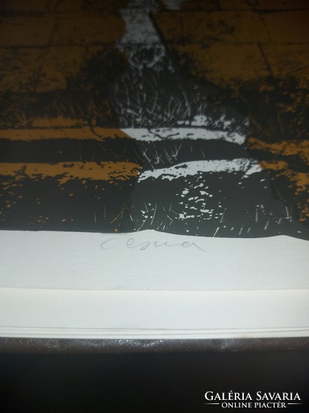 Esad muftić serigraphy, 47x47 cm, cardboard, numbered, graphite signed
