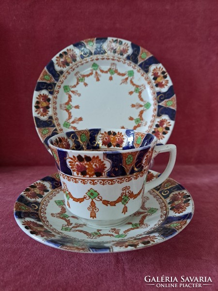 Antique English architectural tea cup with cake plate