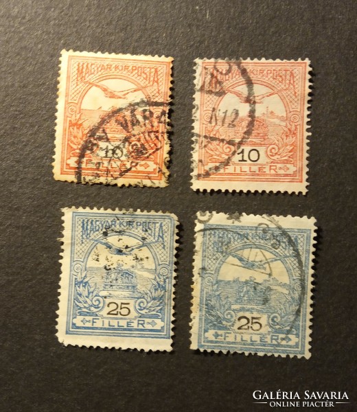 Stamp row 1913 Turul row Hungarian Royal Mail