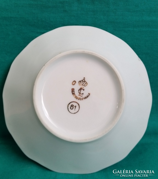 Czech gilded white porcelain bowl, small offering, marked