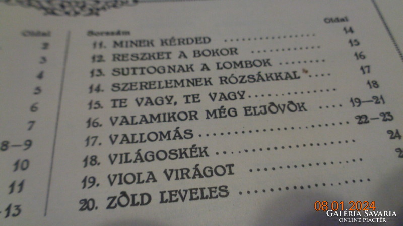 Balázs Árpád nótás könyvei   5 db    A legjobb magyar nóták  1927