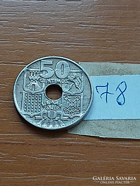 Spain 50 cm 1949 copper-nickel francisco franco 78.