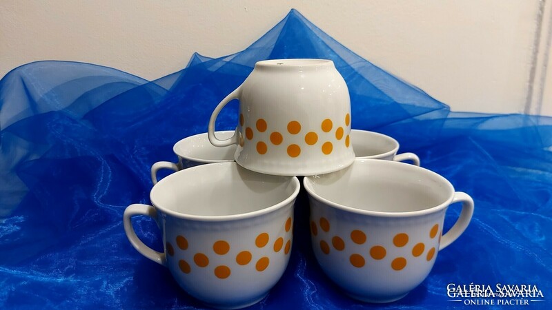 Porcelain yellow polka dot, Lubiana mugs 5 pcs