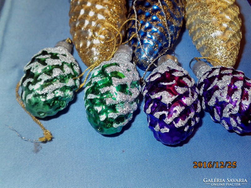 10 glass cone Christmas tree ornaments