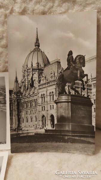 Régi Budapest képeslap látkép és országháza