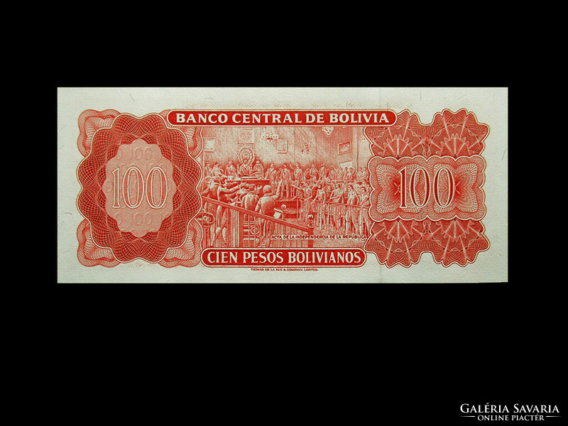 UNC - 100 PESOS - BOLIVIA - 1962 - Simón Bolívar képével (Ritkaság!)