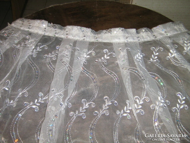 Fabulous sequined curtains embroidered in fabulous vintage snow-white fabric