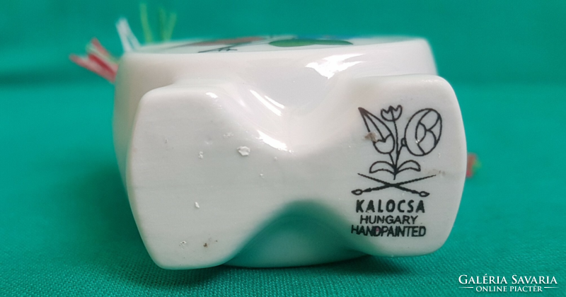 Original hand-painted beautiful Kalocsa porcelain mini water bottle, Hungarian gift, souvenir