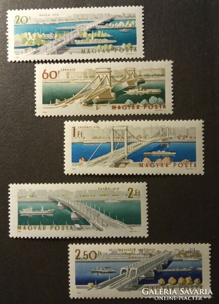 Bélyegsor 1964 Budapest hídjai sor és Miskolc vintage bélyeg Magyar Posta