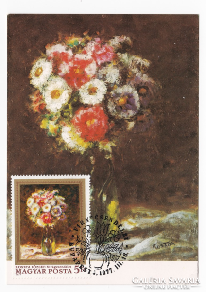 József Koszta: flower still life - cm postcard