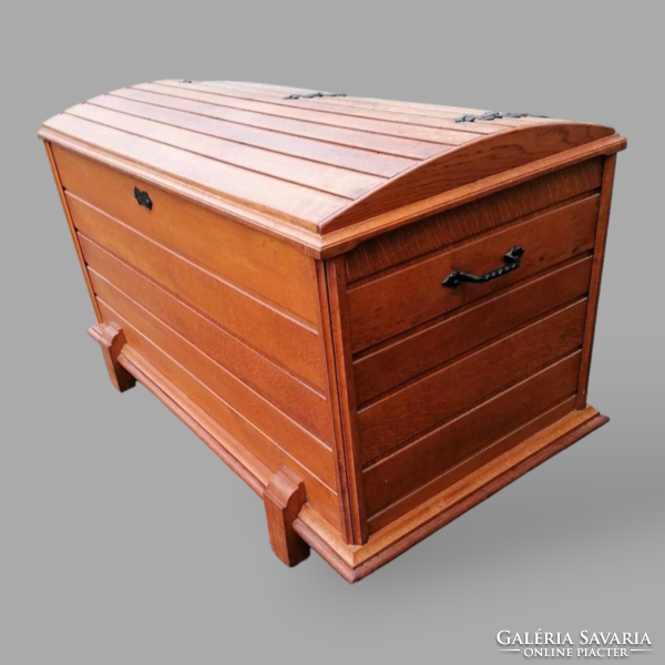 Wooden chest with forged fittings