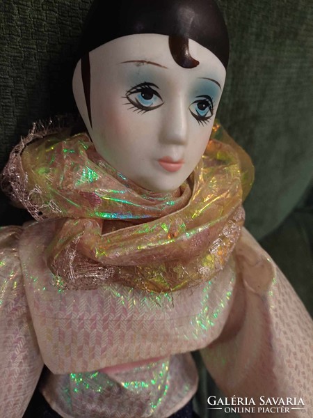 Vintage porcelán fejű-végtagú lány 37 cm