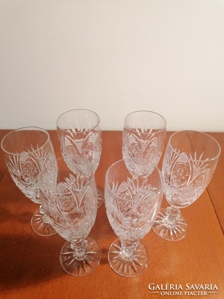 Crystal champagne glass set for 6 people