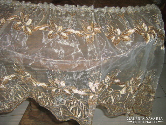 Floral curtain embroidered in beautiful golden material