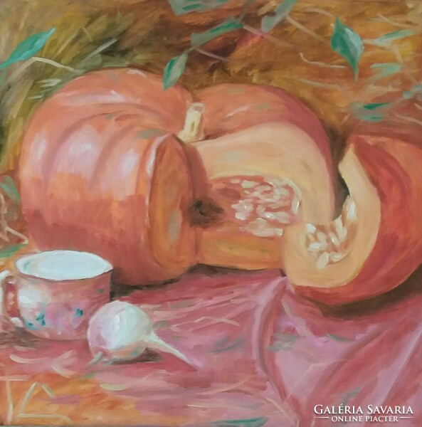 Antyipina galina: pumpkin. Replica daniel j. To Keys, oil painting, canvas. 50X50cm