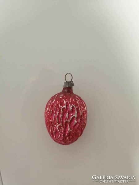 Old Christmas tree ornament - walnut (rare color) vintage