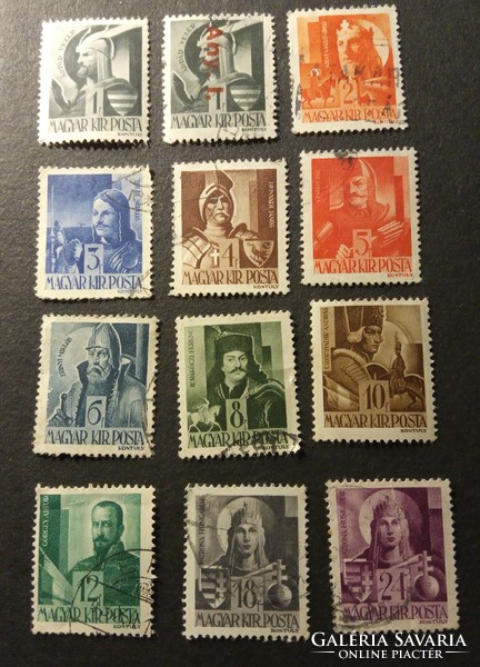 Bélyegek bélyegsorok 1913-1946 Magyar Királyi Posta kiadásában együtt mintegy 100 bélyeg