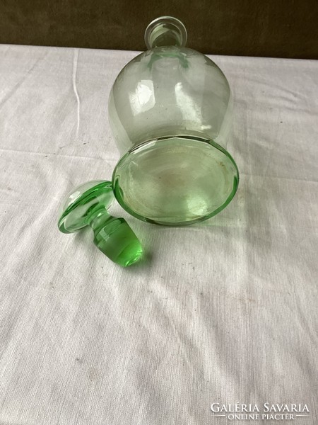 Régi zöld üveg butella 30 cm.