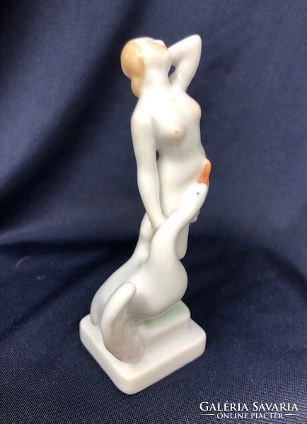 Herend Leda with a swan mini porcelain figure (9.5cm) rz