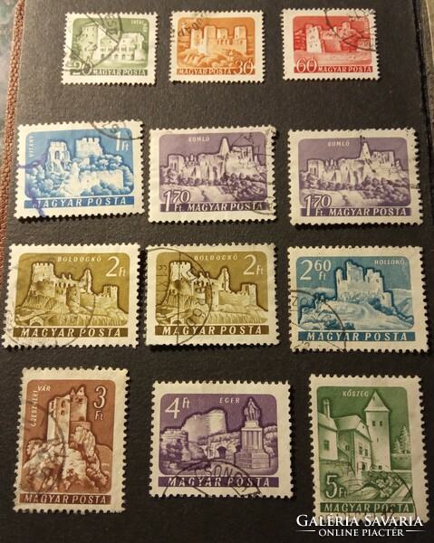Stamp line 1960-1961 castles line Hungarian post