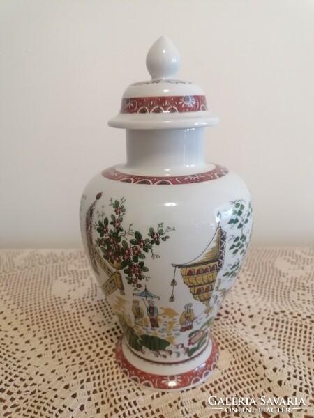 Régi UNTER WEISS BACH fedeles váza, urnaváza keleti dekorral. Hibátlan, gyűjtői darab.