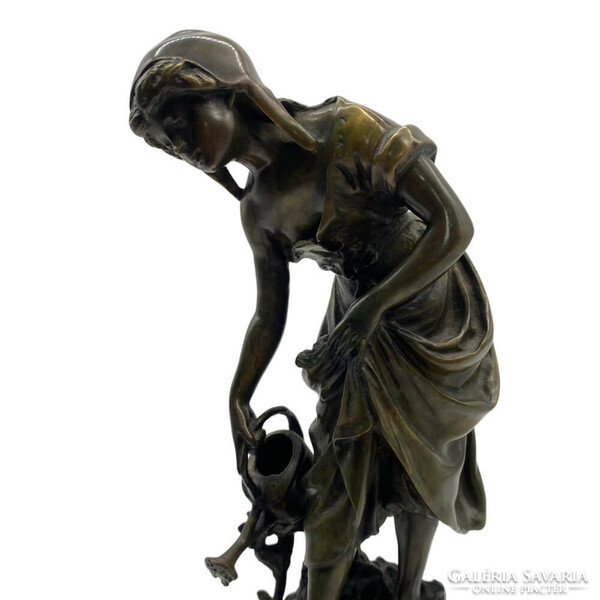 Auguste Louis Mathurin "Au Jardin" bronz szobor - M1268