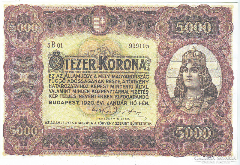 Magyarország 5000 korona REPLIKA 1920 UNC