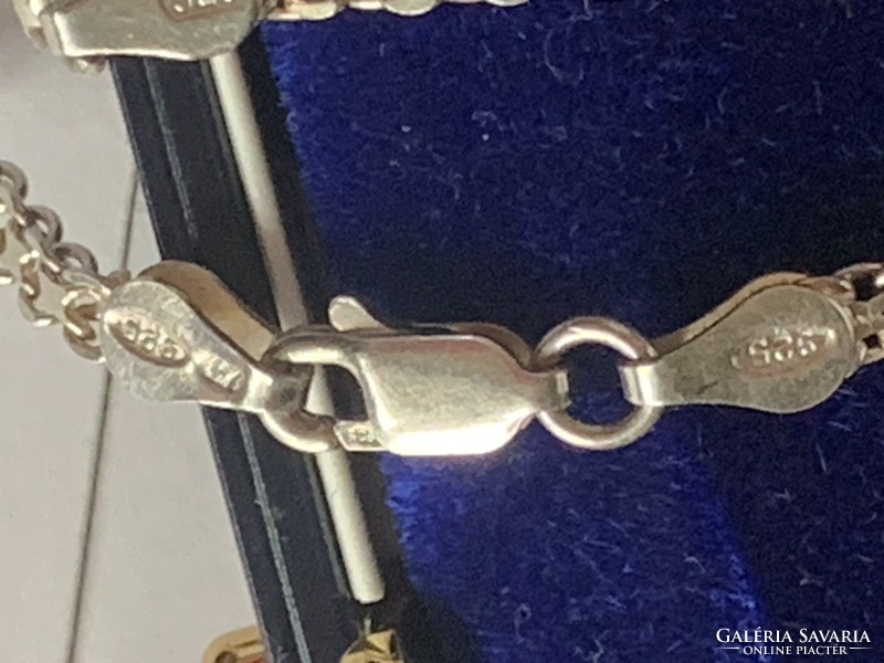 Silver necklace + bracelet, 1970s Italy